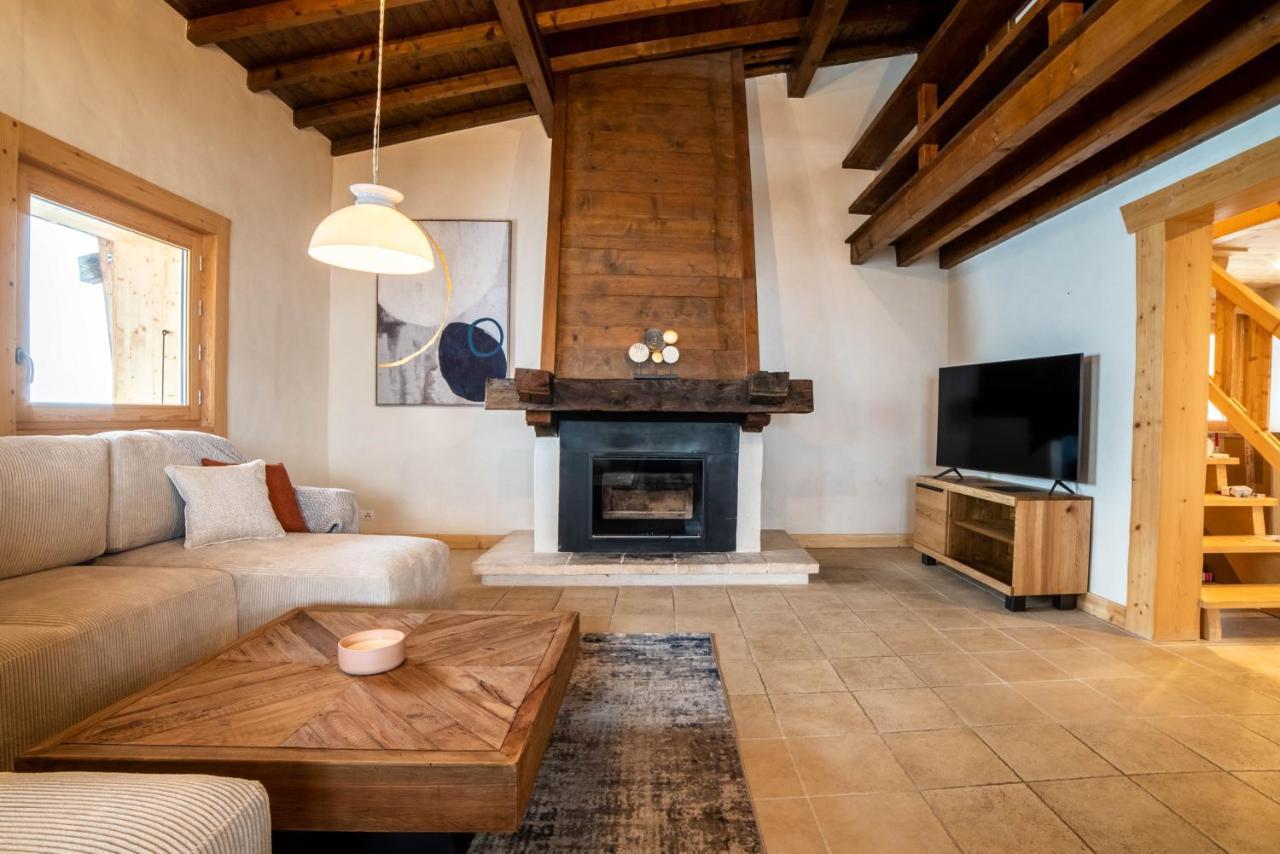 מגב Chalet Vue Mont-Blanc, +4 Chambres, Cheminee מראה חיצוני תמונה